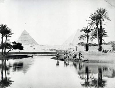 Pyramids of Khufa and Khafre from the Nile Floods by Langaki